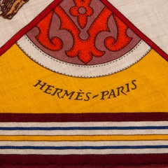 auth HERMES taupe orange cashmere & silk COUVERTURES NOUVELLES LOSANGE Scarf