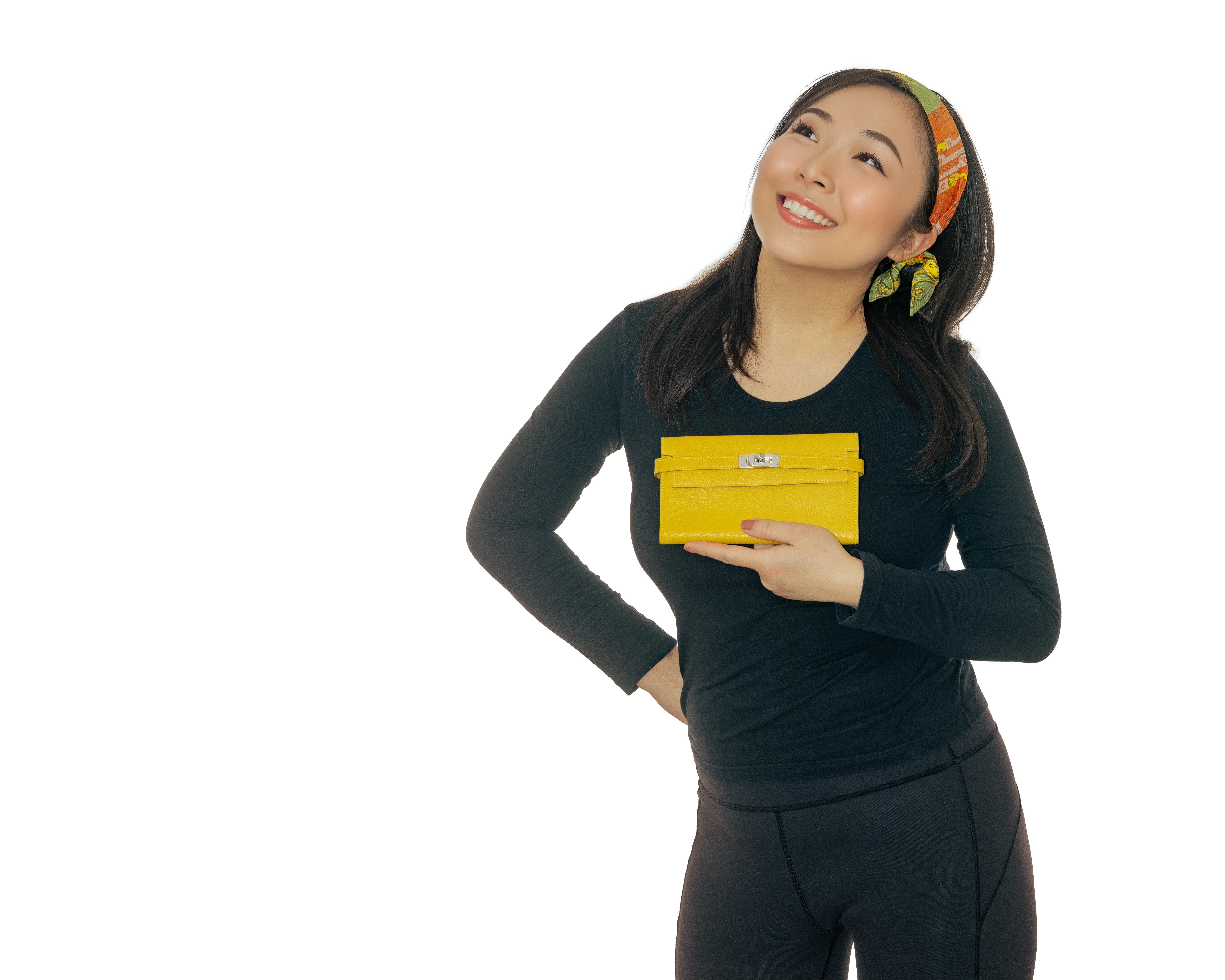 Auth. Portafoglio Hermes Bearn - Giallo lime - 17,5 cm - HW Paladium - Nuovo in vendita 3