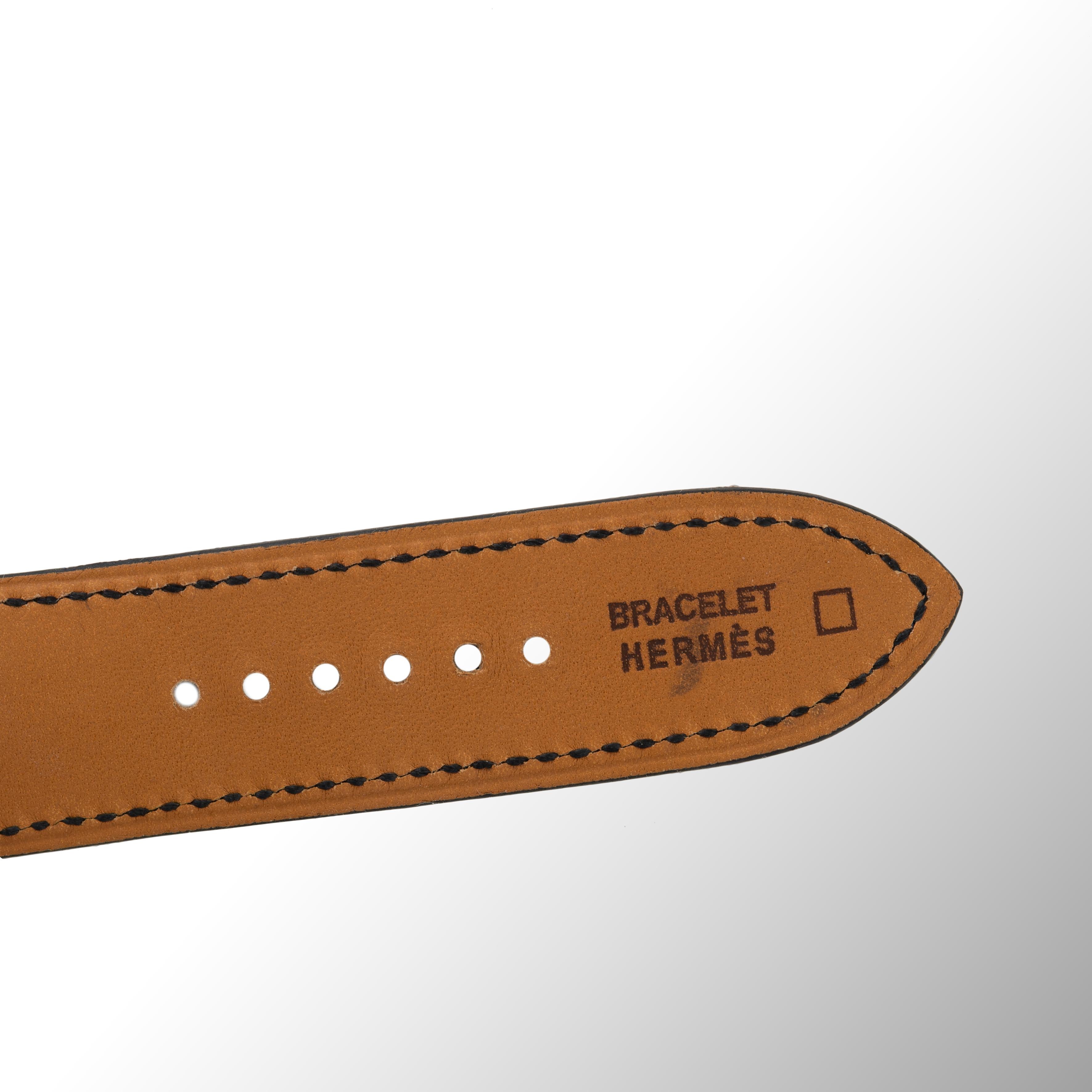 Aut. Reloj Hermes Clipper Grande Date H1 - SS - Correa de cocodrilo - NUEVO en Nuevo estado para la venta en Ottawa, CA