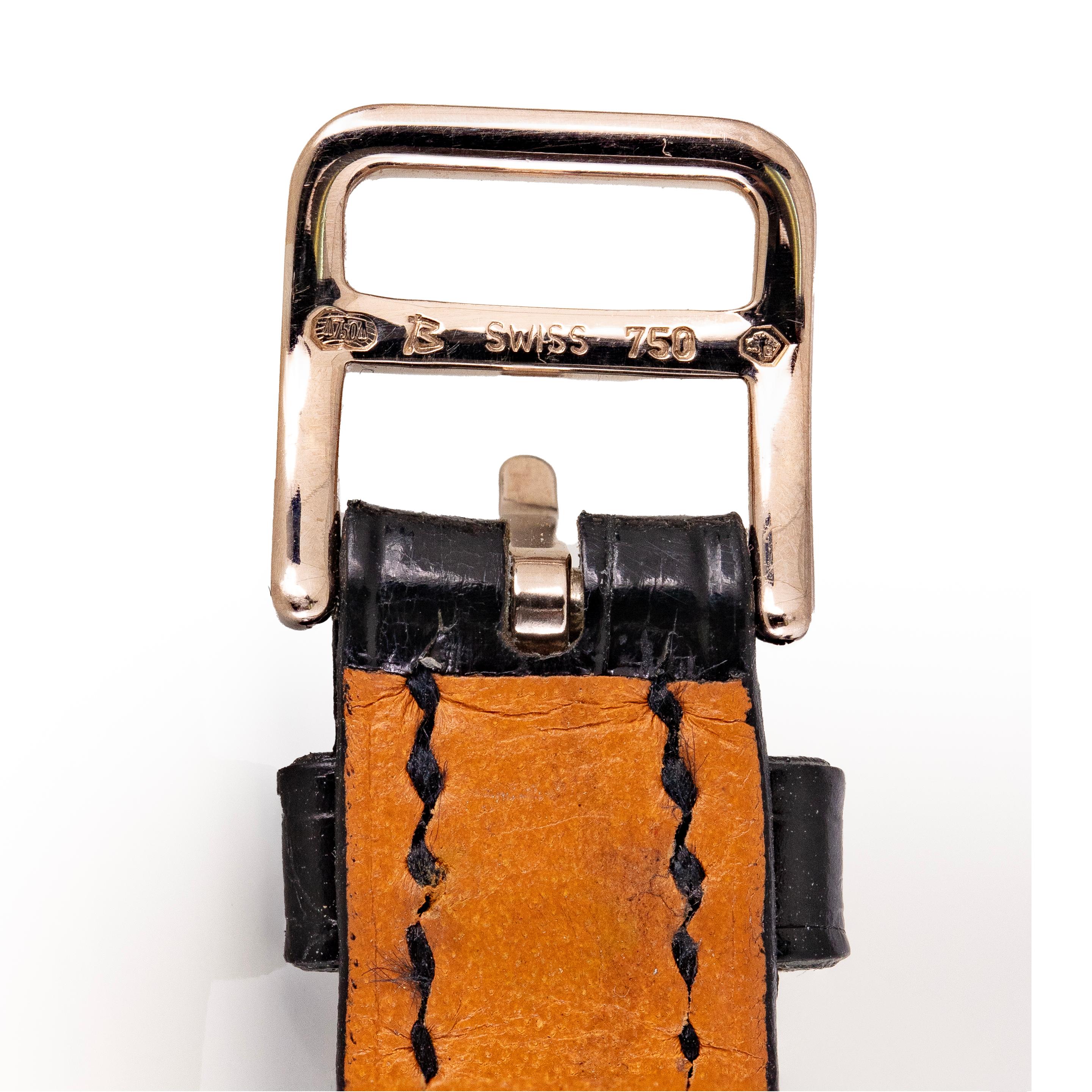 Aut. Reloj Hermes Heure MINI Lady Oro 950 - Diamantes - Croco NWOTS ¡¡¡RARO!!! en venta 3