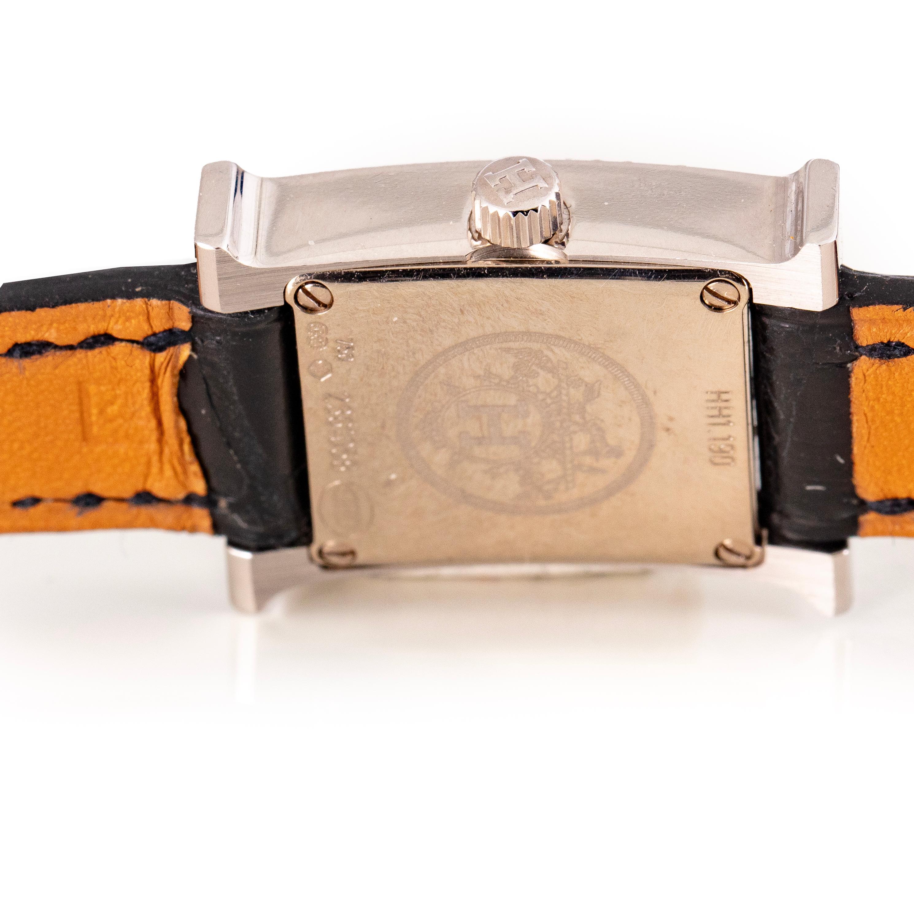 Aut. Reloj Hermes Heure MINI Lady Oro 950 - Diamantes - Croco NWOTS ¡¡¡RARO!!! en venta 4