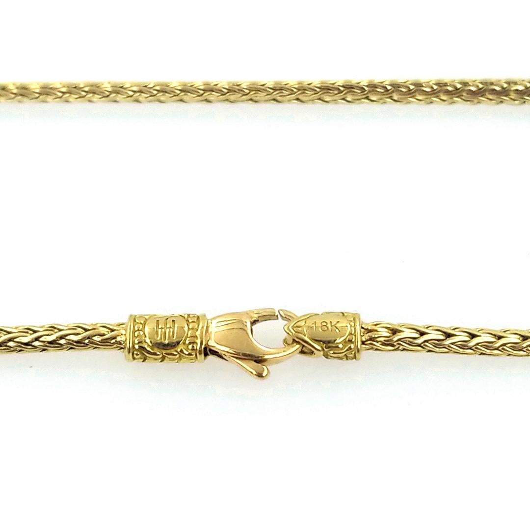 Auth John Hardy 18 Karat Yellow Gold Reversible Classic Chain Necklace In Excellent Condition In Los Angeles, CA