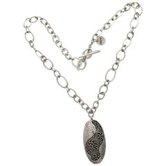 Auth Lois Hill 925 Sterling Silver Filagree Necklace