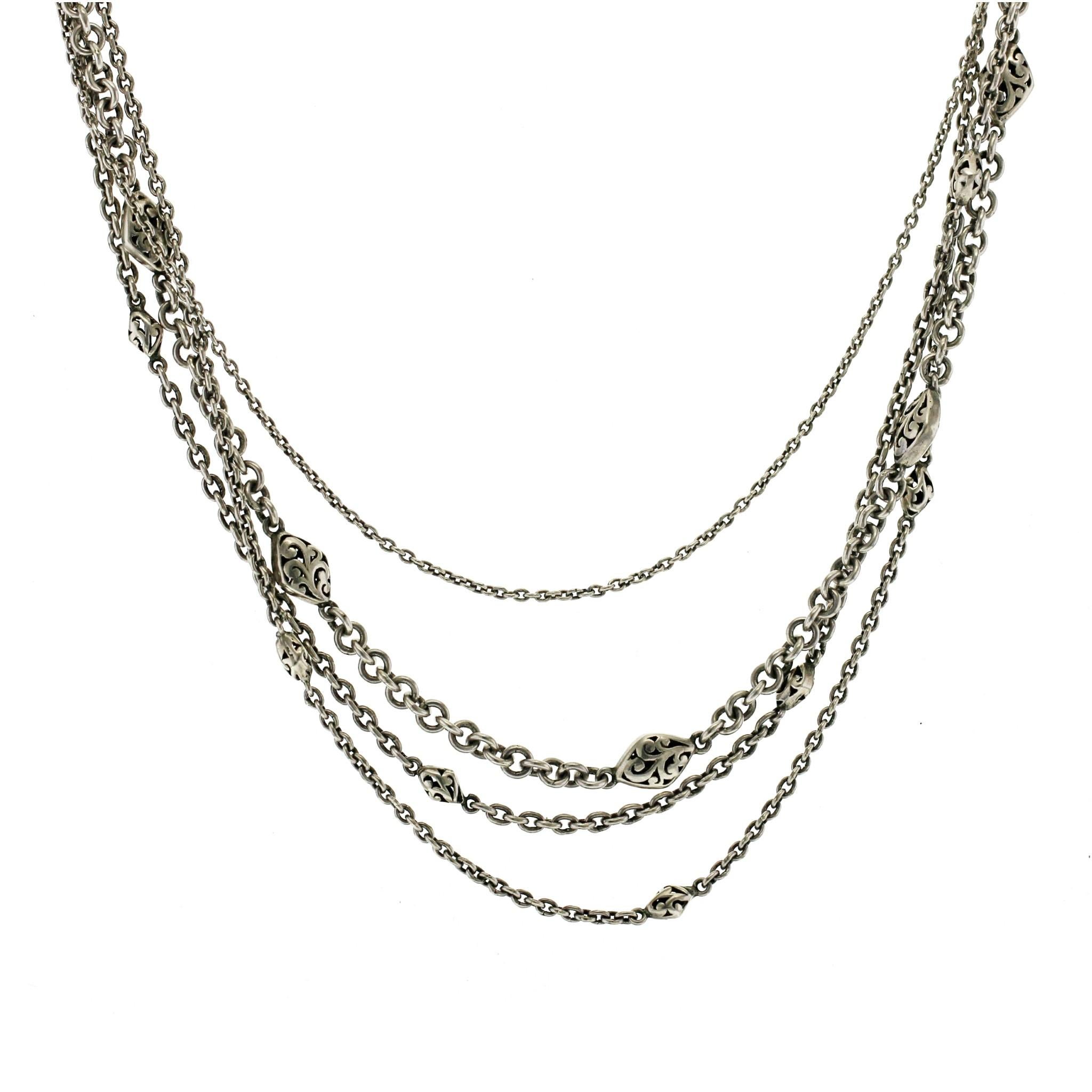 100% autentico, 100% soddisfazione del cliente
Larghezza: 7 mm
Perlina: 7 mm
Dimensioni: 17 pollici 
Metallo: Argento 925
Punzoni: Lois Hill 925
Peso totale: 39.2 grammi
Tipo di pietra: Nessuna
Condizioni: PreOwned
Prezzo stimato: $750
Numero di