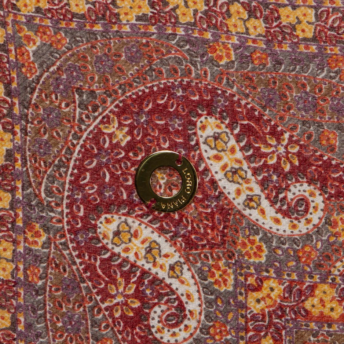 Women's or Men's auth LORO PIANA burgundy & brown cashmere PAISLEY Shawl Scarf