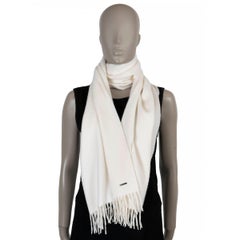 auth LORO PIANA sciarpa in cashmere color crema