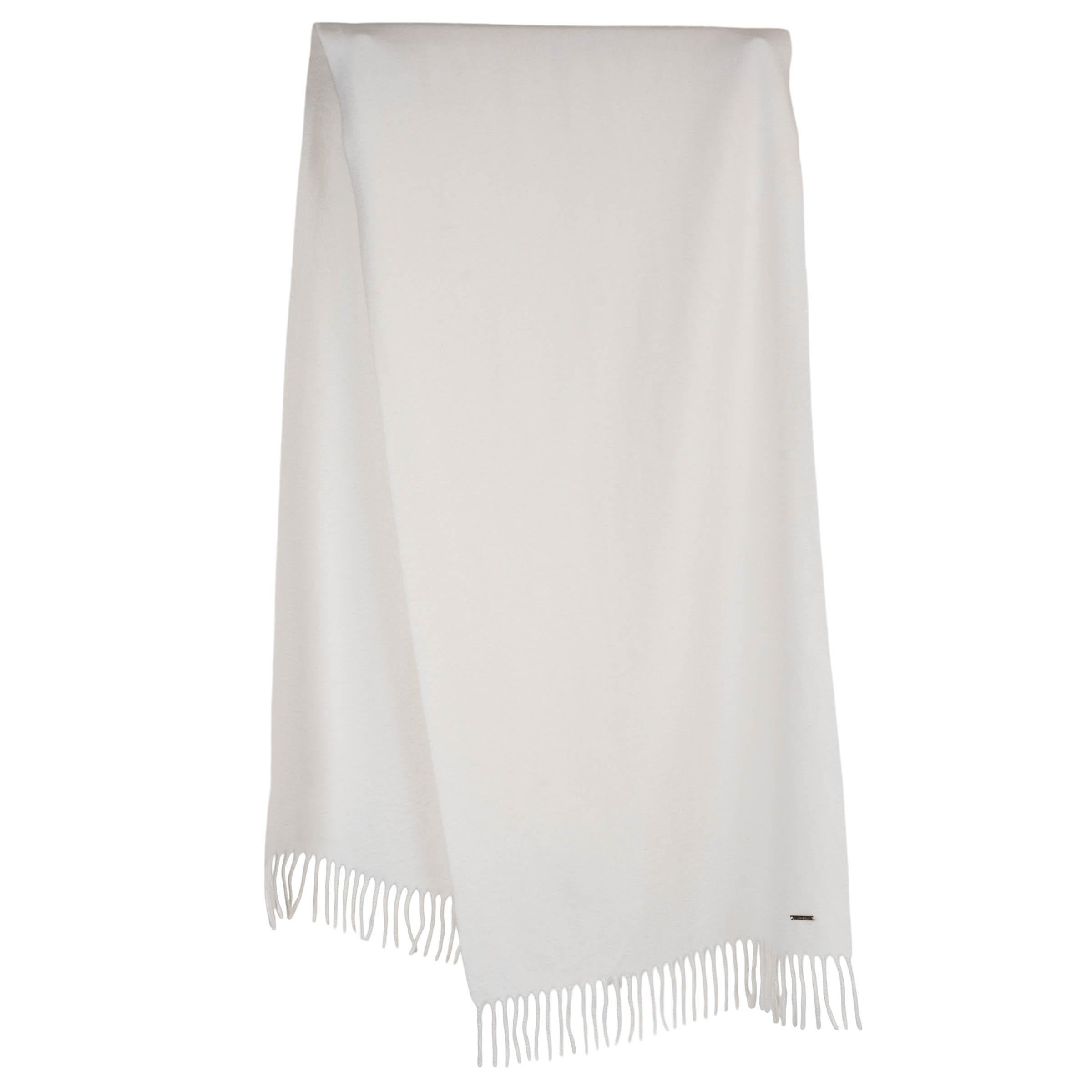 auth LORO PIANA sciarpa in cashmere color crema