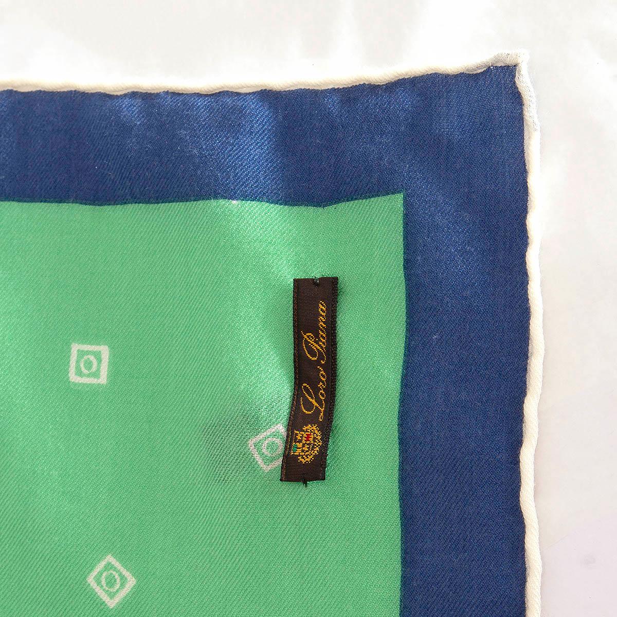 Women's or Men's auth LORO PIANA green blue cashmere silk SEA SIDE 140 Shawl Scarf For Sale
