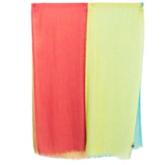 auth LORO PIANA multicolored STRIPED cashmere & silk Shawl Scarf
