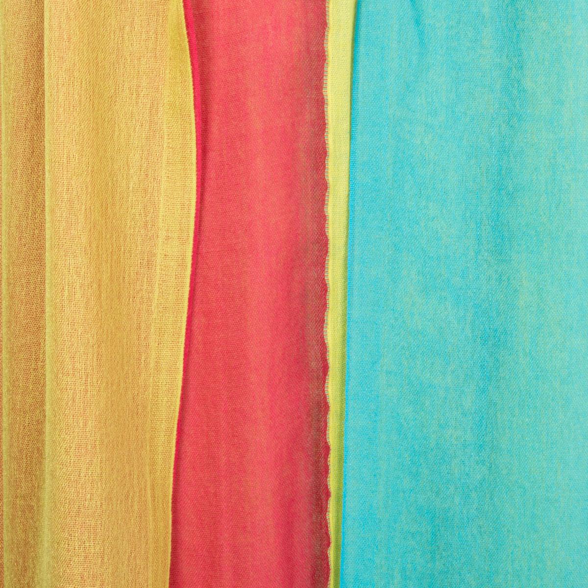 Orange auth LORO PIANA multicolored STRIPED cashmere & silk Shawl Scarf For Sale