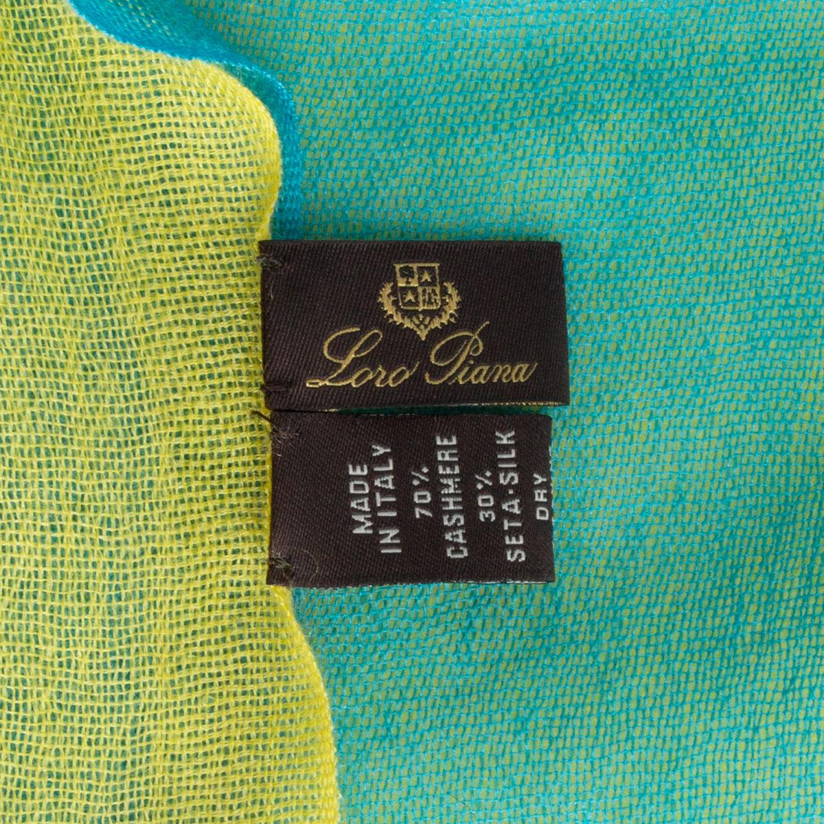 Women's or Men's auth LORO PIANA multicolored STRIPED cashmere & silk Shawl Scarf For Sale