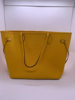 Auth Louis Vuitton Neverfull MM Tote Bag Yellow Epi Leather M40931