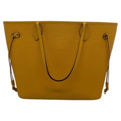 Auth Louis Vuitton Neverfull MM Tote Bag Yellow Epi Leather M40931