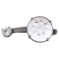 Broche authe MIU gunmetal & DOUBLE CRYSTAL (env. AUTH)