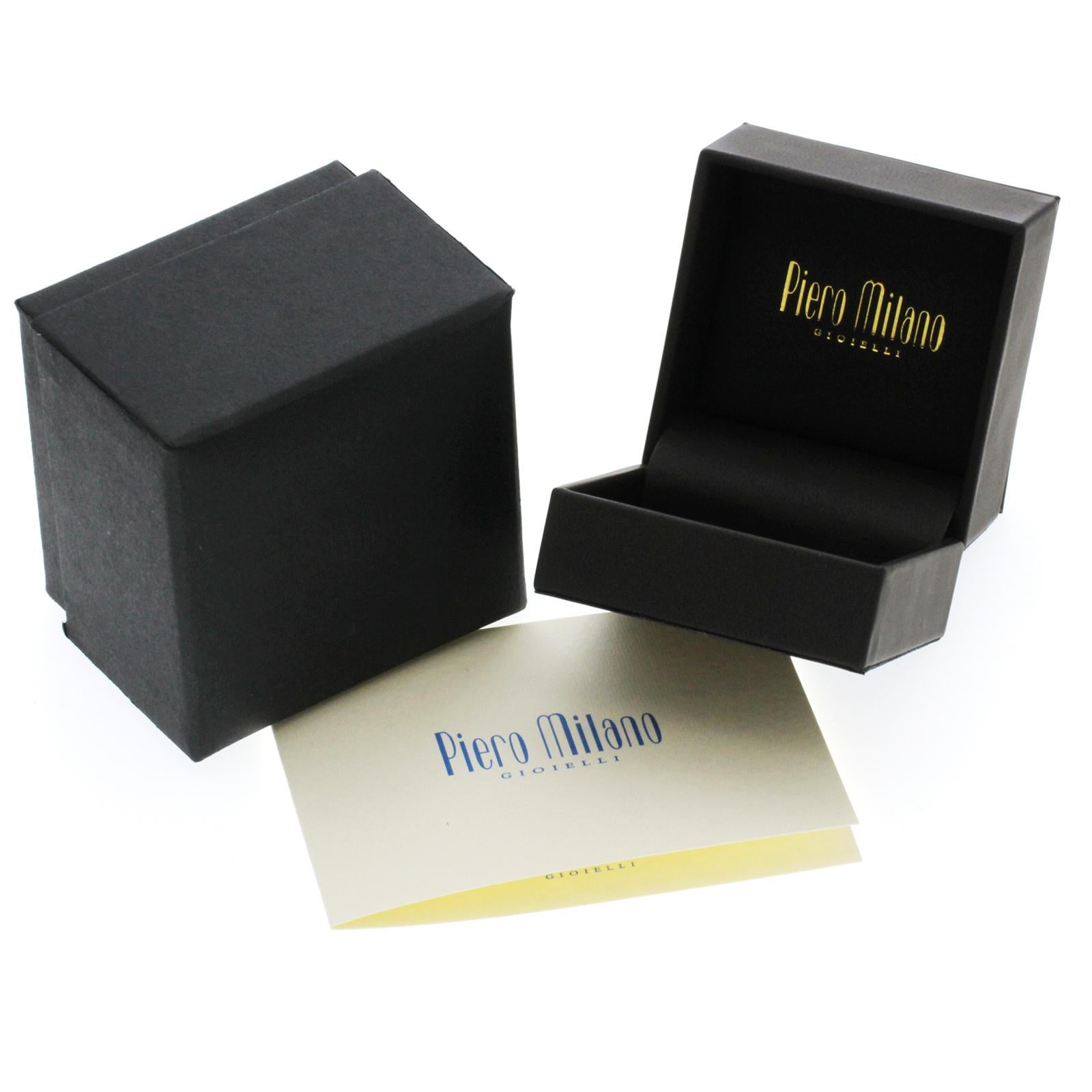 Auth Piero Milano 18K White & Yellow Gold 0.26 Ct Diamonds Band Ring For Sale 2
