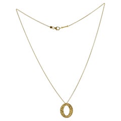 Auth Roberto Coin 18K Gelbgold Chic & Shine Oval Halskette Größe 17"