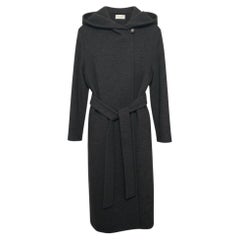 auth The Row Riona Hooded Sweater Coat XS Anthracite Grey Virgin Wool + Cashmere