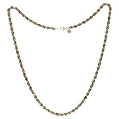 Auth Tiffany & Co. Oro 18K e Argento 925 4,5 mm Catena a Corda Misura 22"