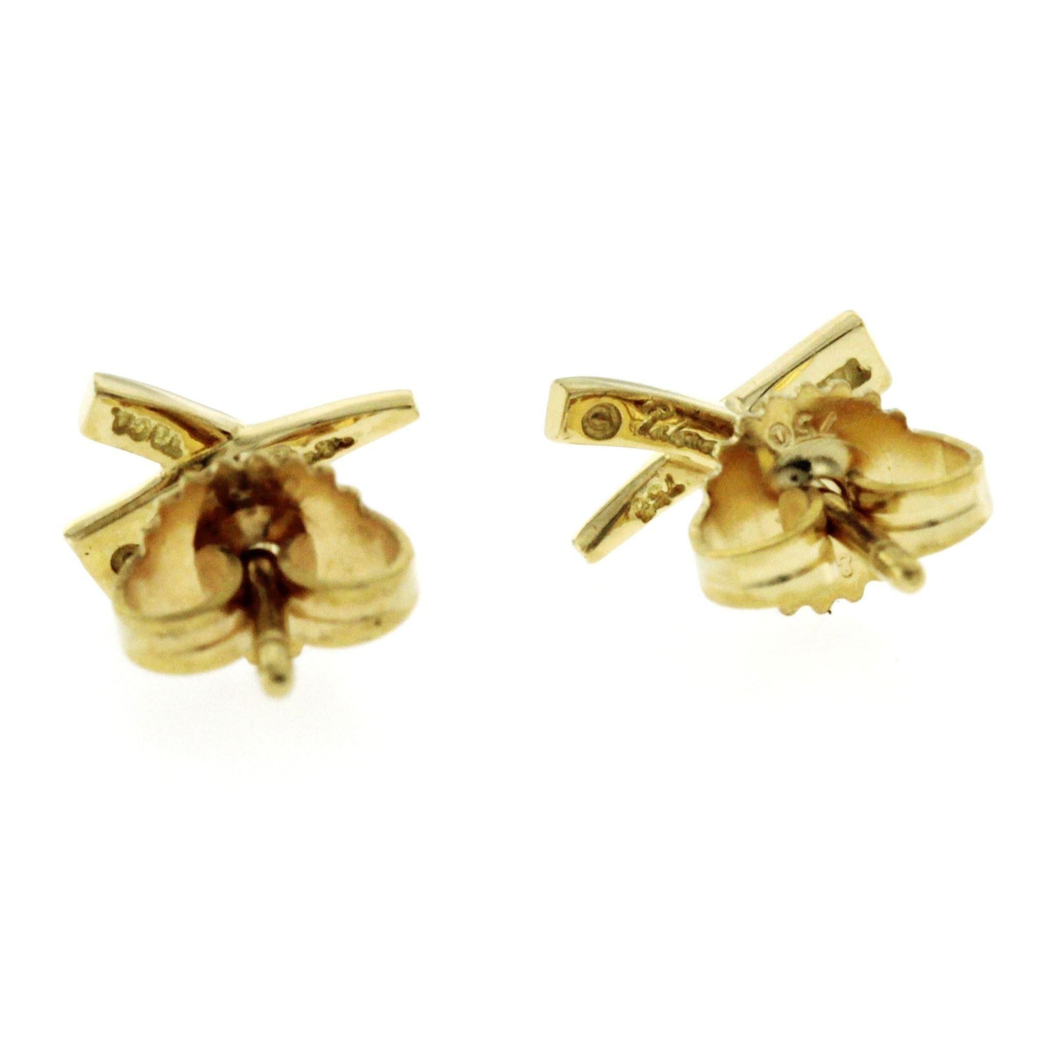 Women's Auth Tiffany & Co. 18 Karat Yellow Gold X Earrings