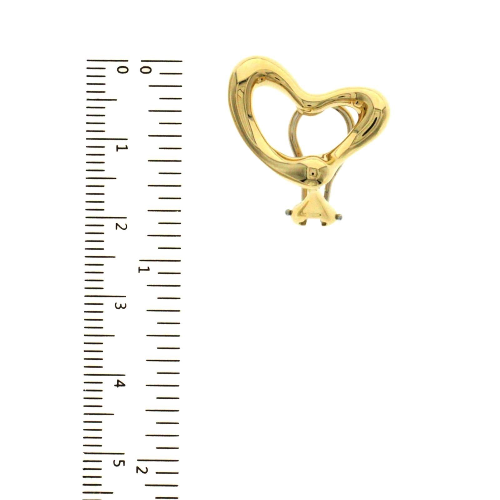 Auth Tiffany & Co. 18 Karat Gelbgold Elsa Peretti Offene Herzohrringe im Angebot 2