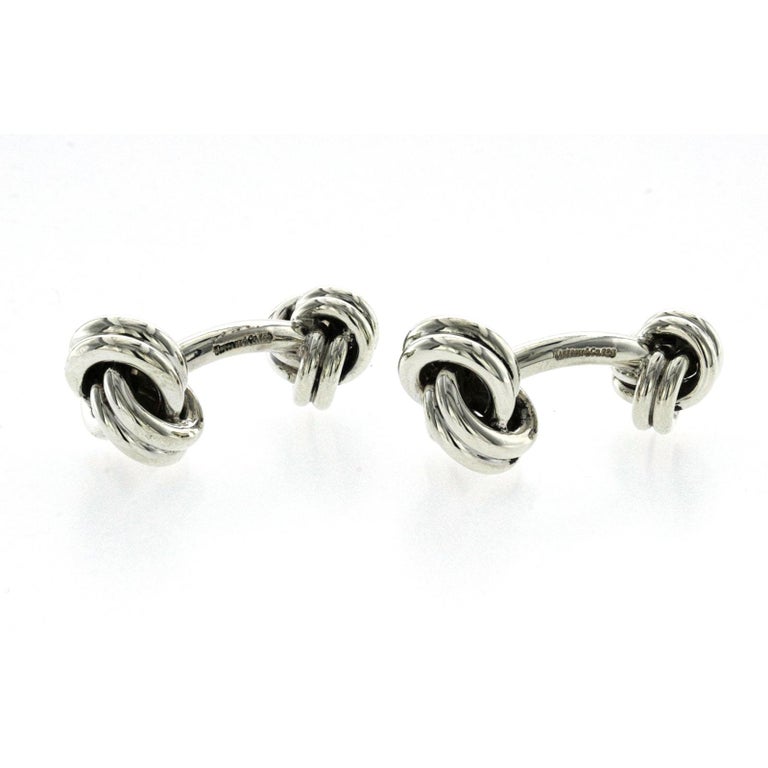Authentic Tiffany and Co. 925 Sterling Silver Knot Cuff Links Cufflinks ...