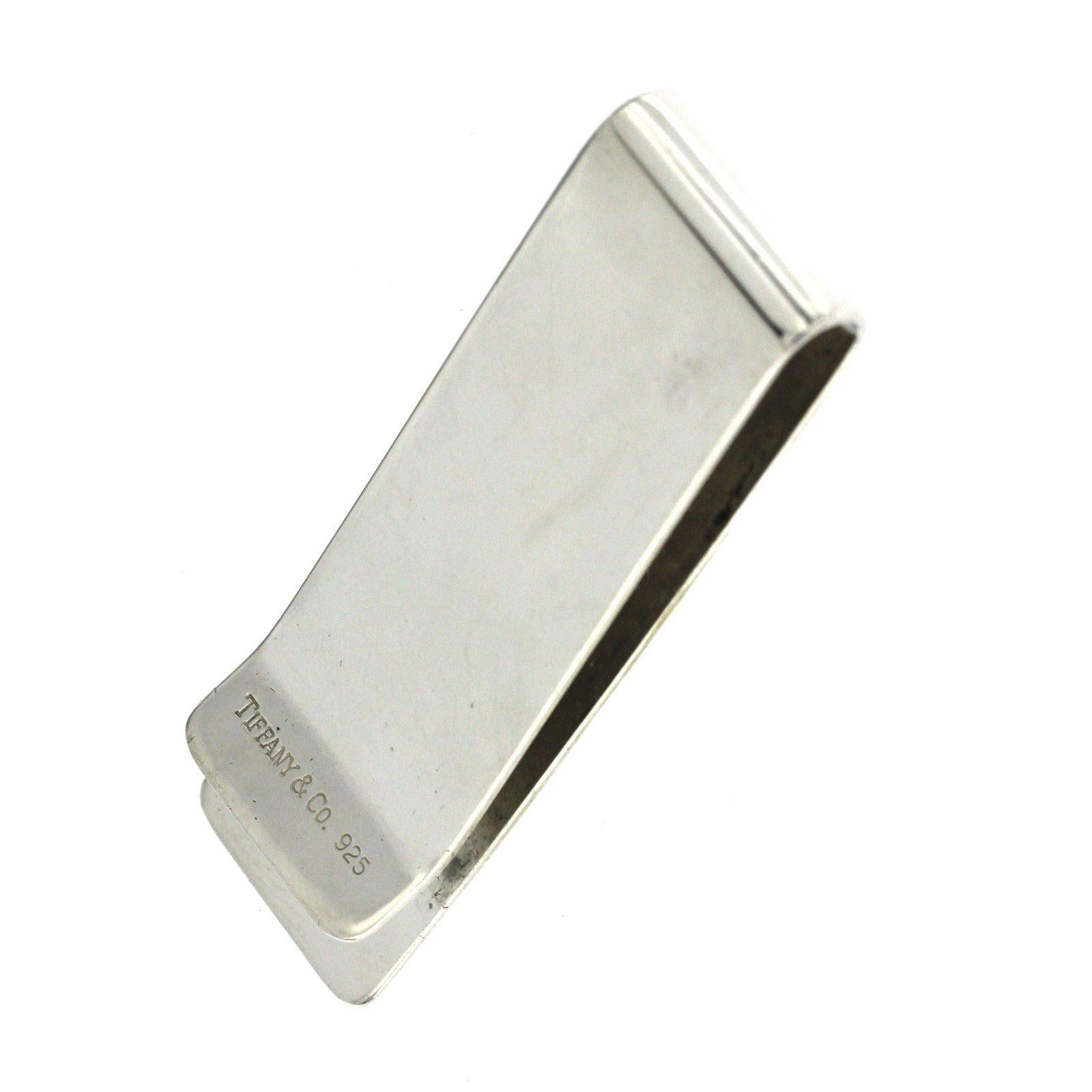 Authentic Tiffany & Co. 925 Sterling Silver Lines Money Clip In Excellent Condition In Los Angeles, CA