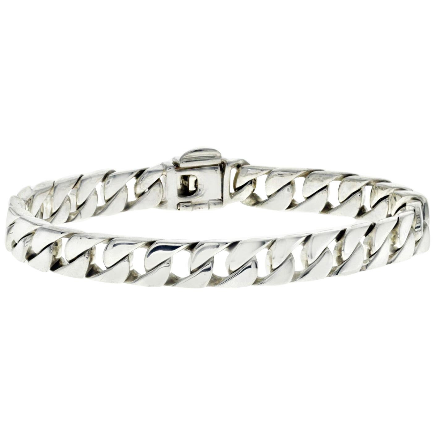 Authentic Tiffany & Co. 925 Sterling Silver Men's Curb Link Bracelet