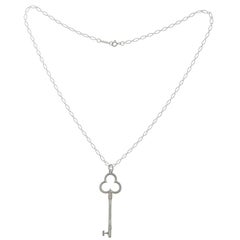 Auth Tiffany & Co. Crown Key 925 Sterling Silver Necklace