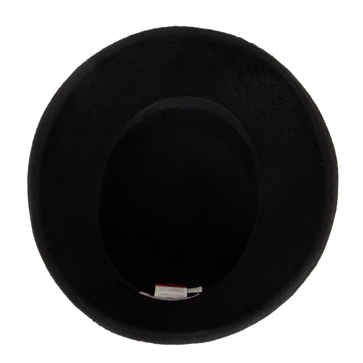 Women's or Men's auth YOHJI YAMAMOTO black RABBIT FUR Hat 58