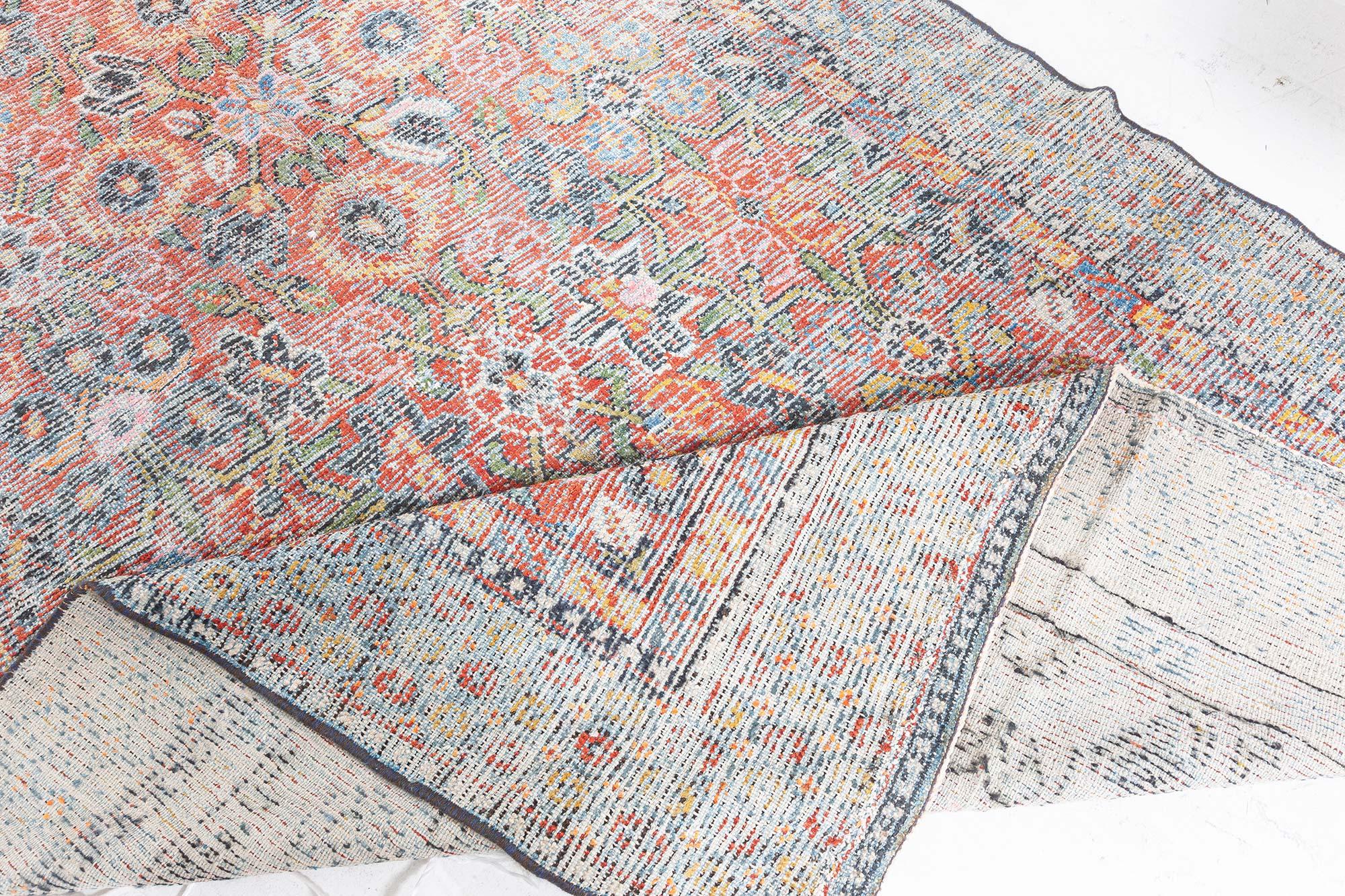 19th Century Authentic 1850s Samarkand Handmade Silk Rug For Sale
