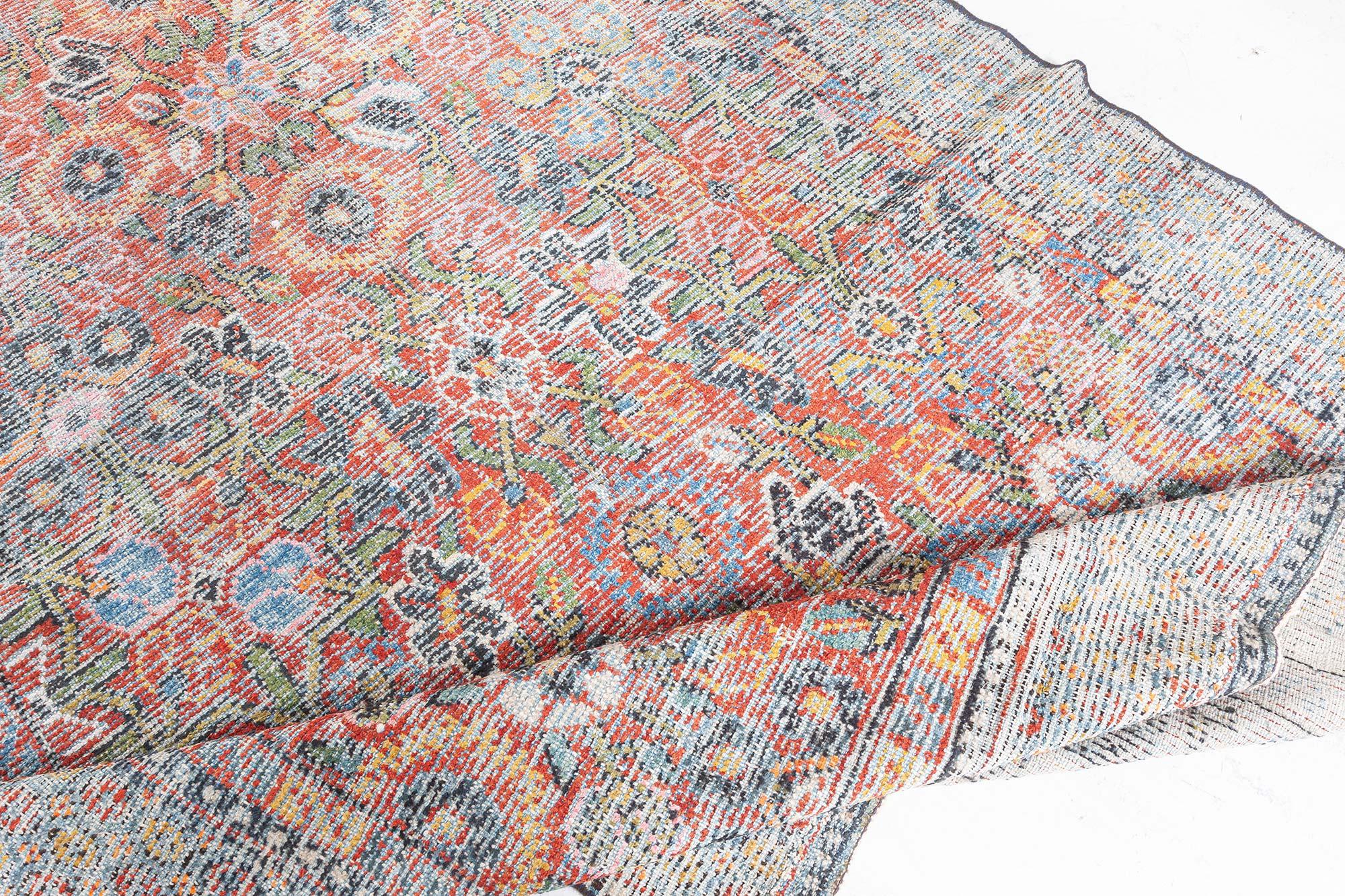 Laine Authentique tapis Samarkand fait main des années 1850 en vente