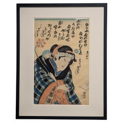 Authentic 1867 Toyohara Kunichika Woodblock Print Ukiyo-e