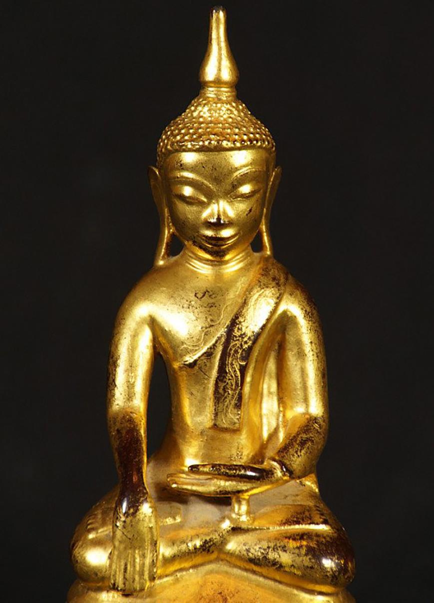 Authentic 18th Century Antique Bronze Buddha Statue from Burma: Original Buddhas For Sale 6