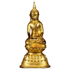 Authentic 18th Century Antique Bronze Buddha Statue from Burma: Original Buddhas