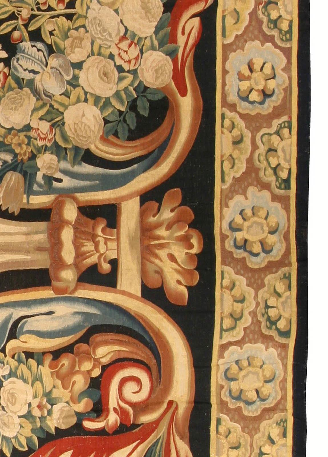 18th Century Bold Floral Gobelins Tapestry In Good Condition For Sale In New York, NY