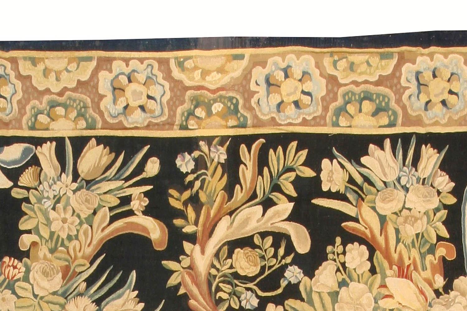 Other 18th Century Bold Floral Gobelins Tapestry For Sale