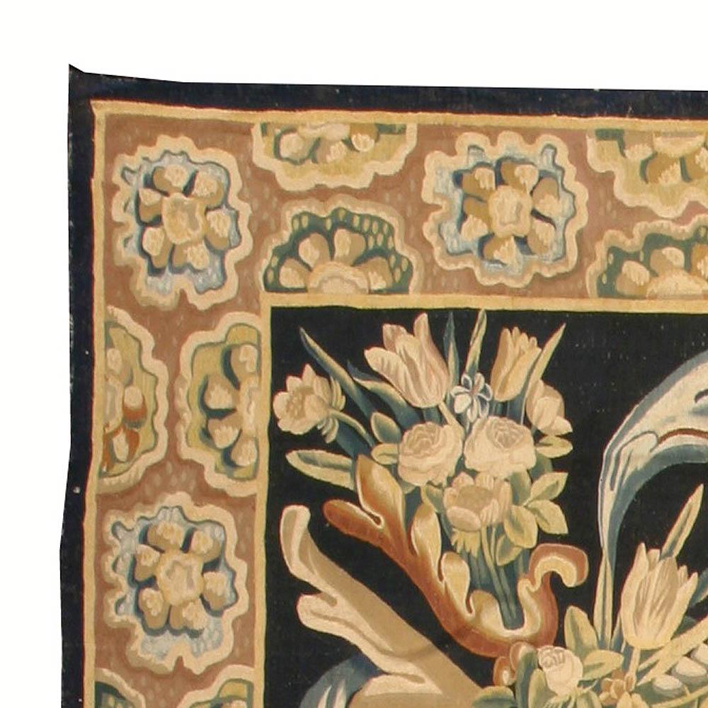 18th Century Bold Floral Gobelins Tapestry For Sale 1