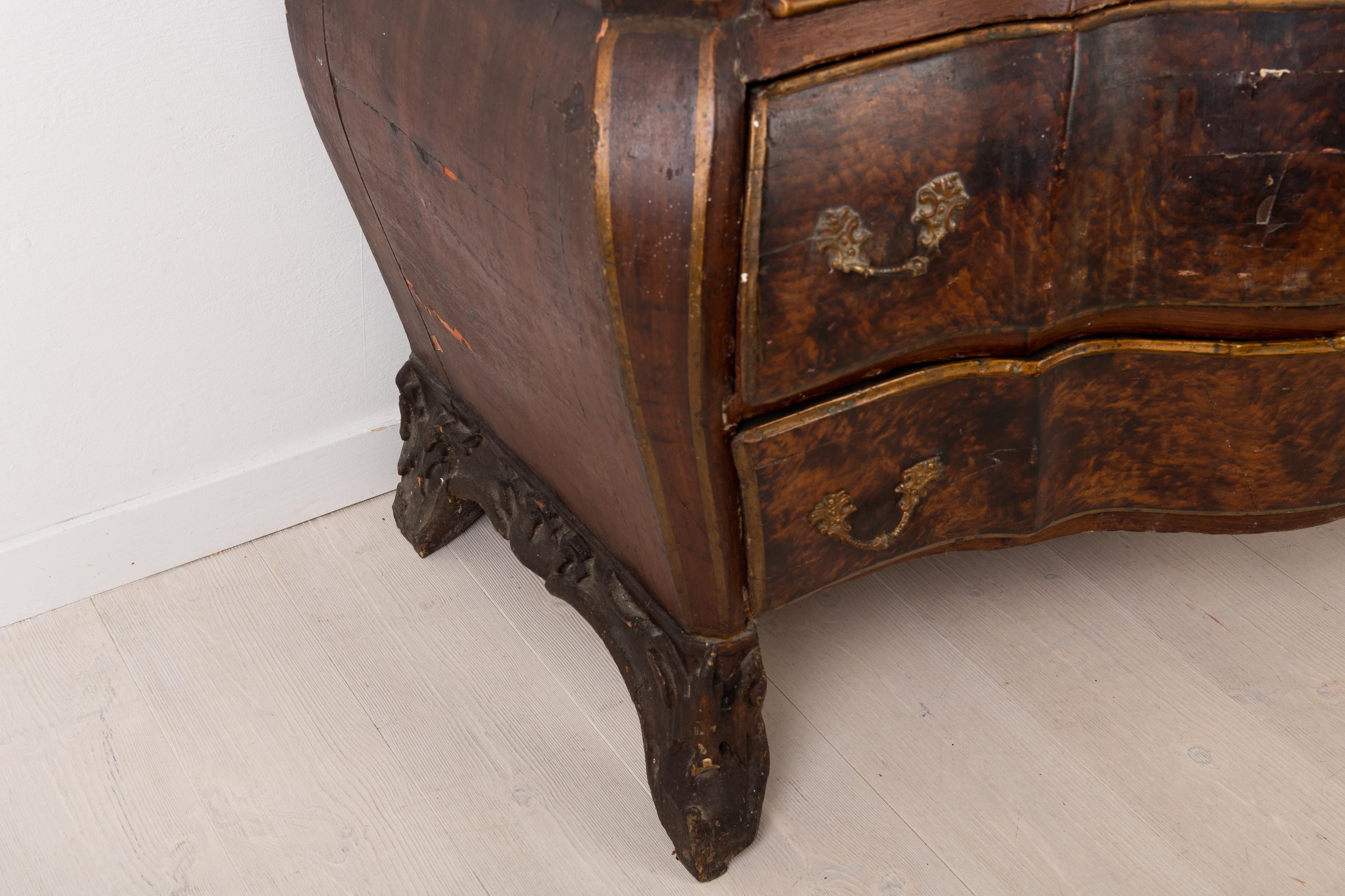 Authentic 18th Century Swedish Rococo Chest of Drawers For Sale 1