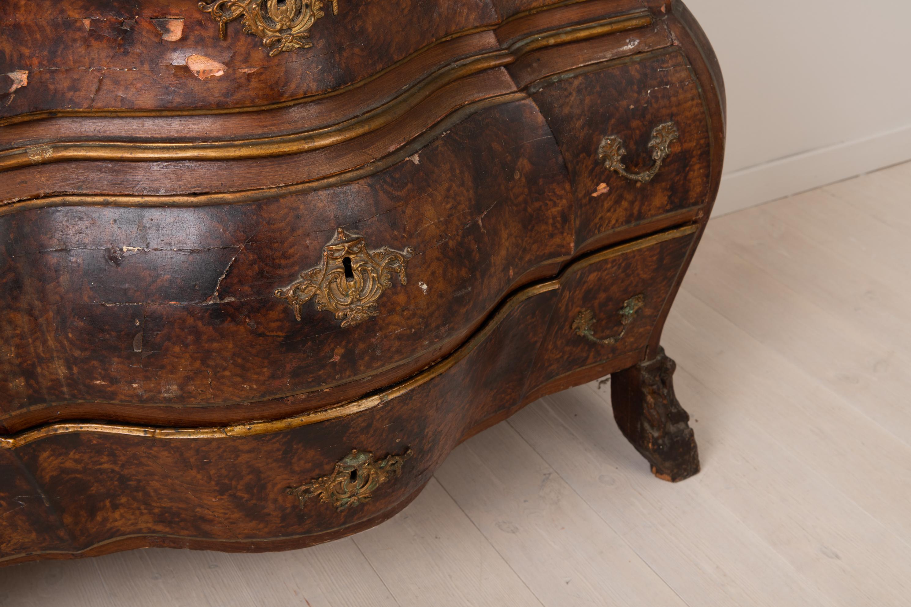 Authentic 18th Century Swedish Rococo Chest of Drawers For Sale 2