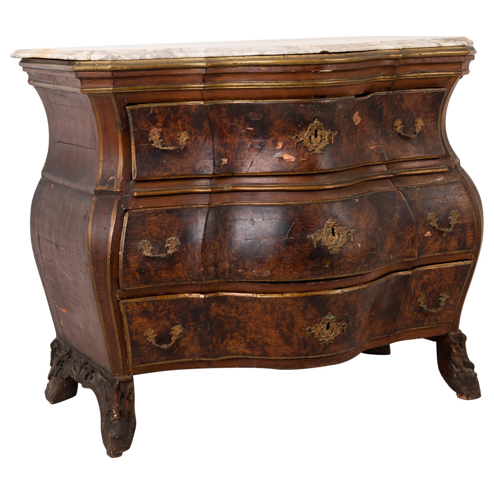 Authentic 18th Century Swedish Rococo Chest of Drawers