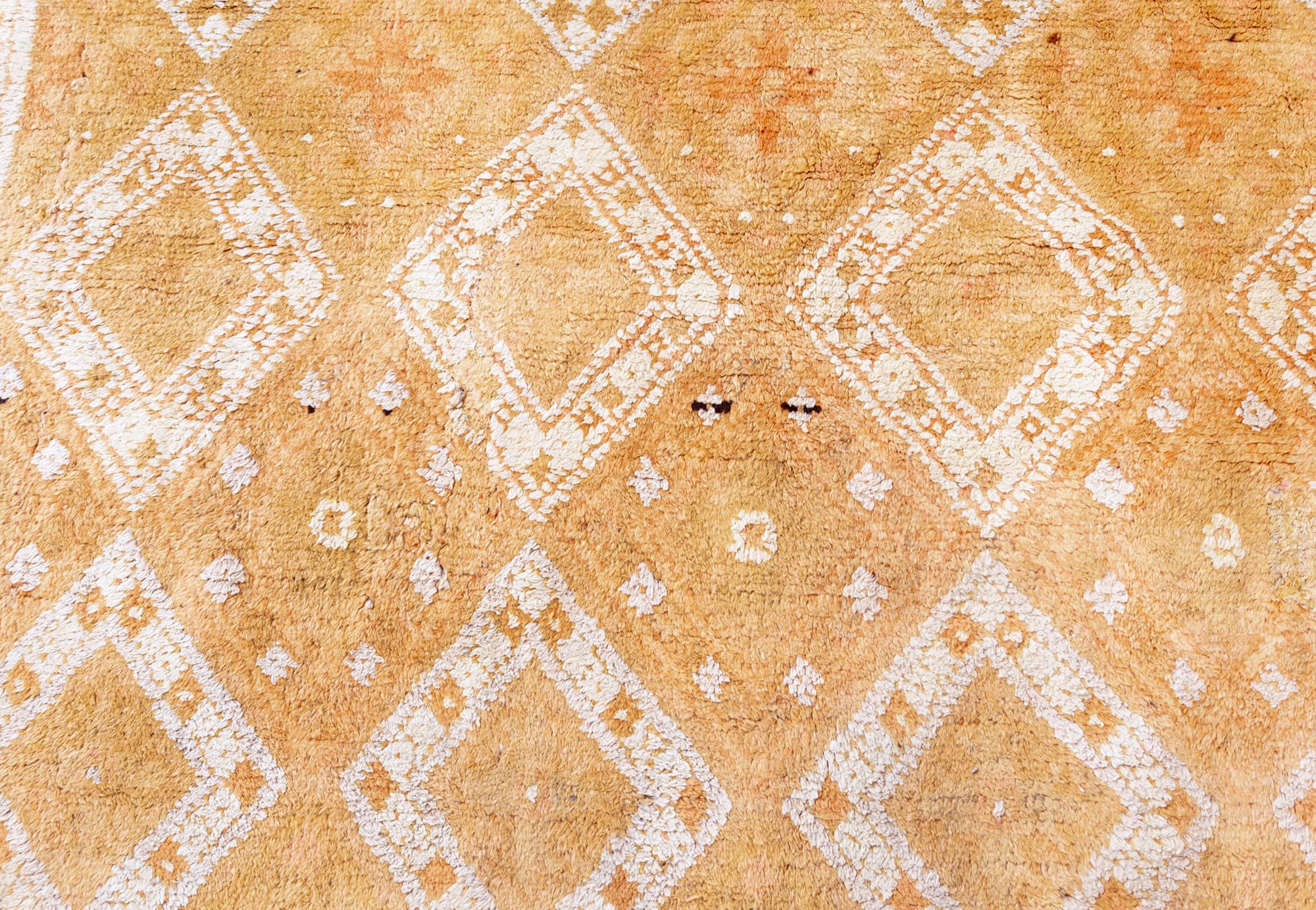 Hand-Knotted Doris Leslie Blau Authentic 1900 Indian Agra Orange Handmade Rug For Sale