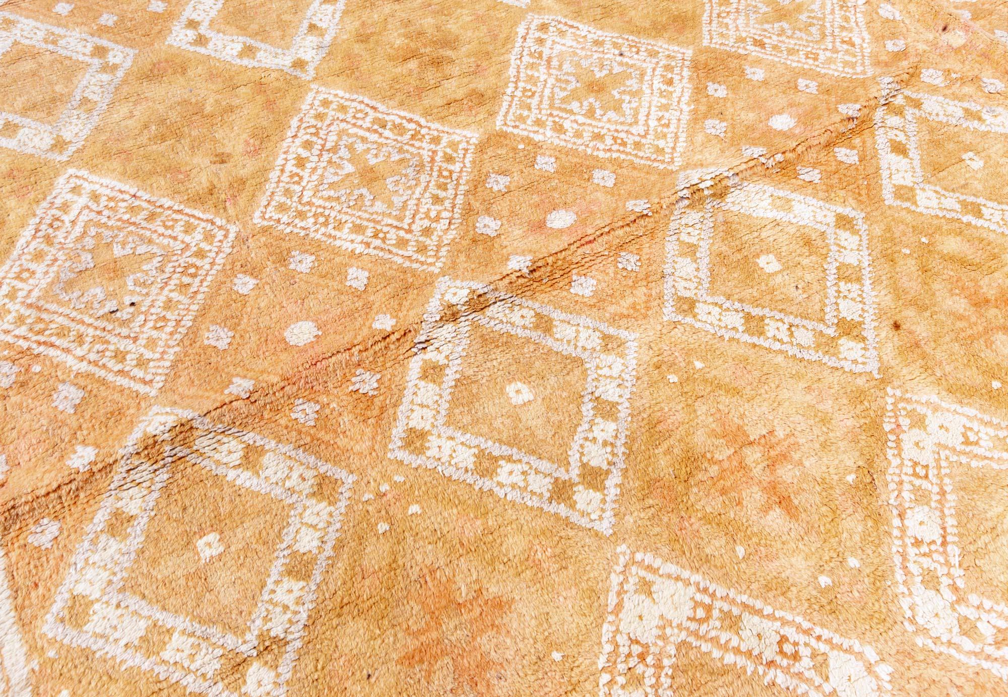 Cotton Doris Leslie Blau Authentic 1900 Indian Agra Orange Handmade Rug For Sale