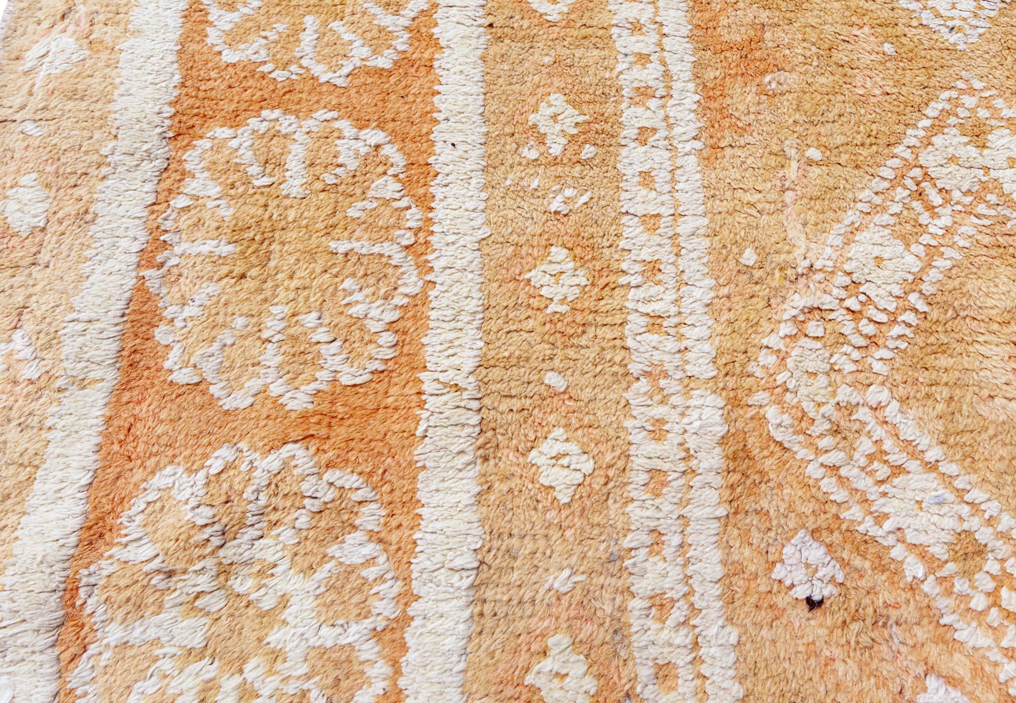 Doris Leslie Blau Authentic 1900 Indian Agra Orange Handmade Rug For Sale 1