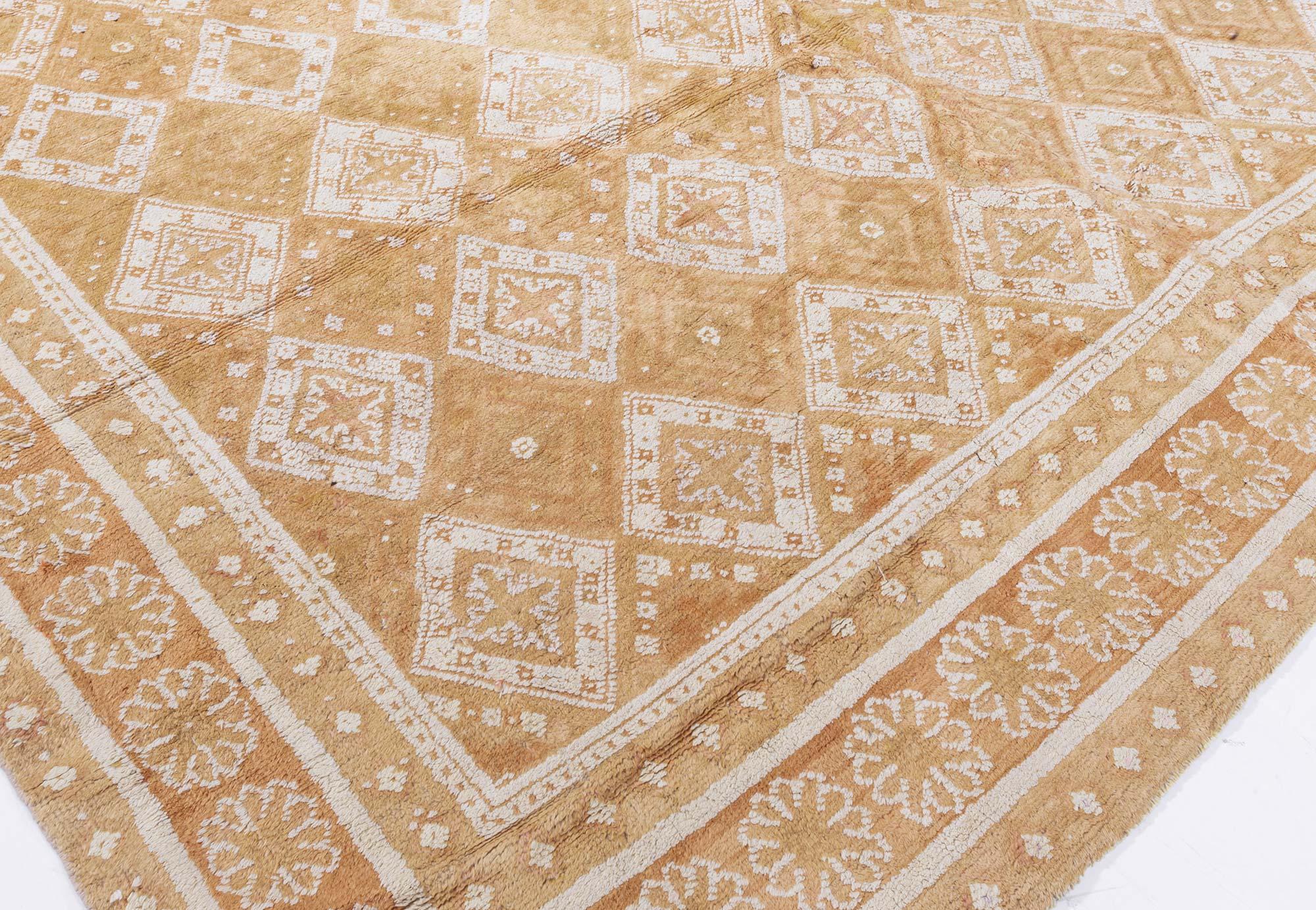 Doris Leslie Blau Authentic 1900 Indian Agra Orange Handmade Rug For Sale 2