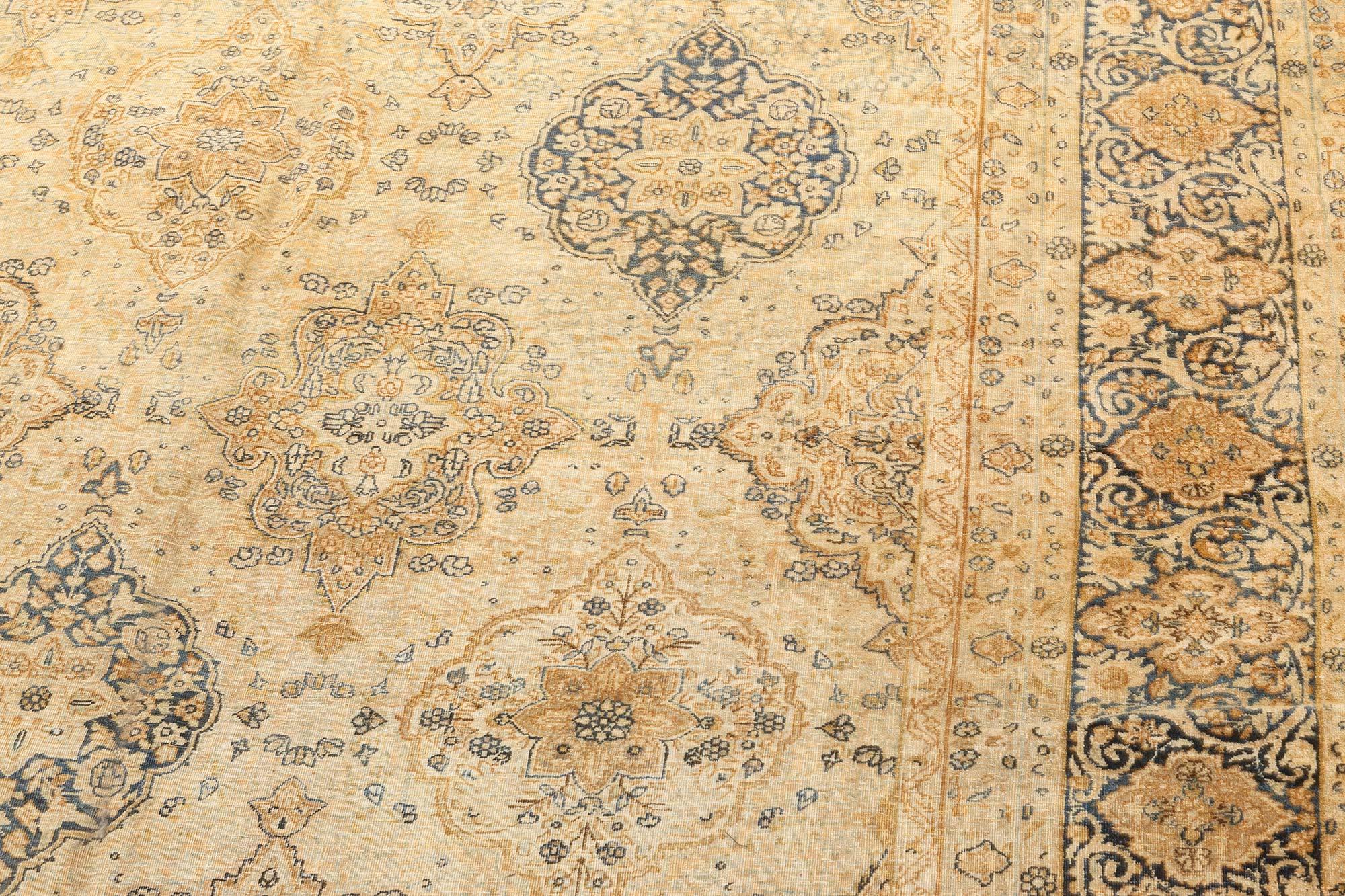 1900s Persian Tabriz Handmade Wool Carpet For Sale 1