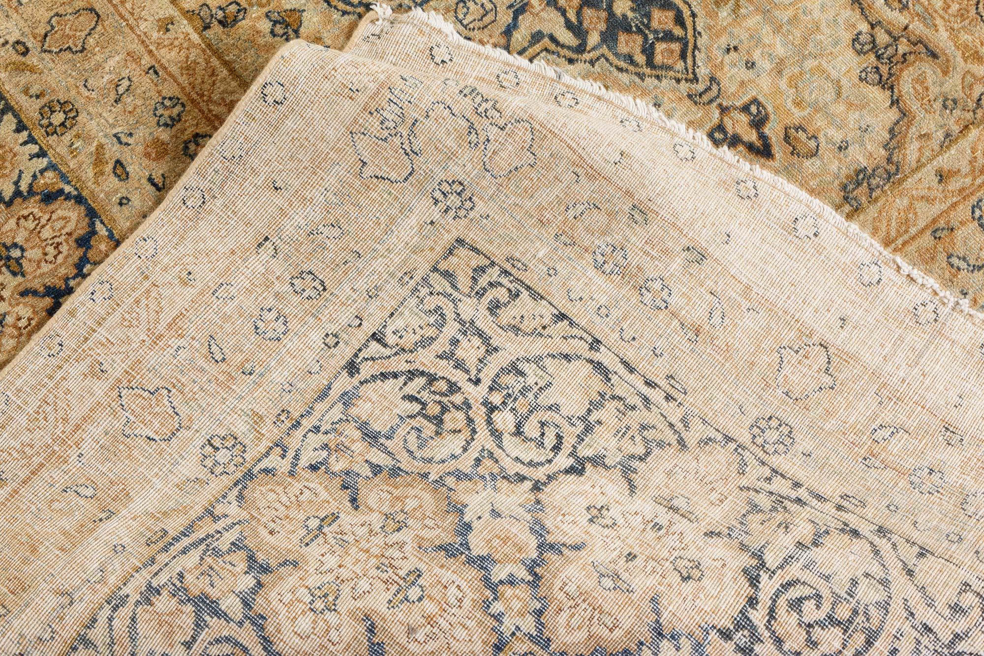 1900s Persian Tabriz Handmade Wool Carpet For Sale 4