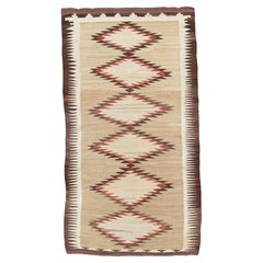 Authentic 1930 Navajo Rug Handwoven Wool Diamond Pattern Native American Textile