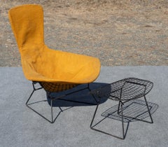 Authentique fauteuil et pouf oiseau Harry Bertoia pour Knoll des années 1960
