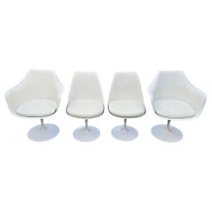 Authentic 1970's Knoll Eero Saarinen Tulip Swivel Dining Chairs, Set of 4