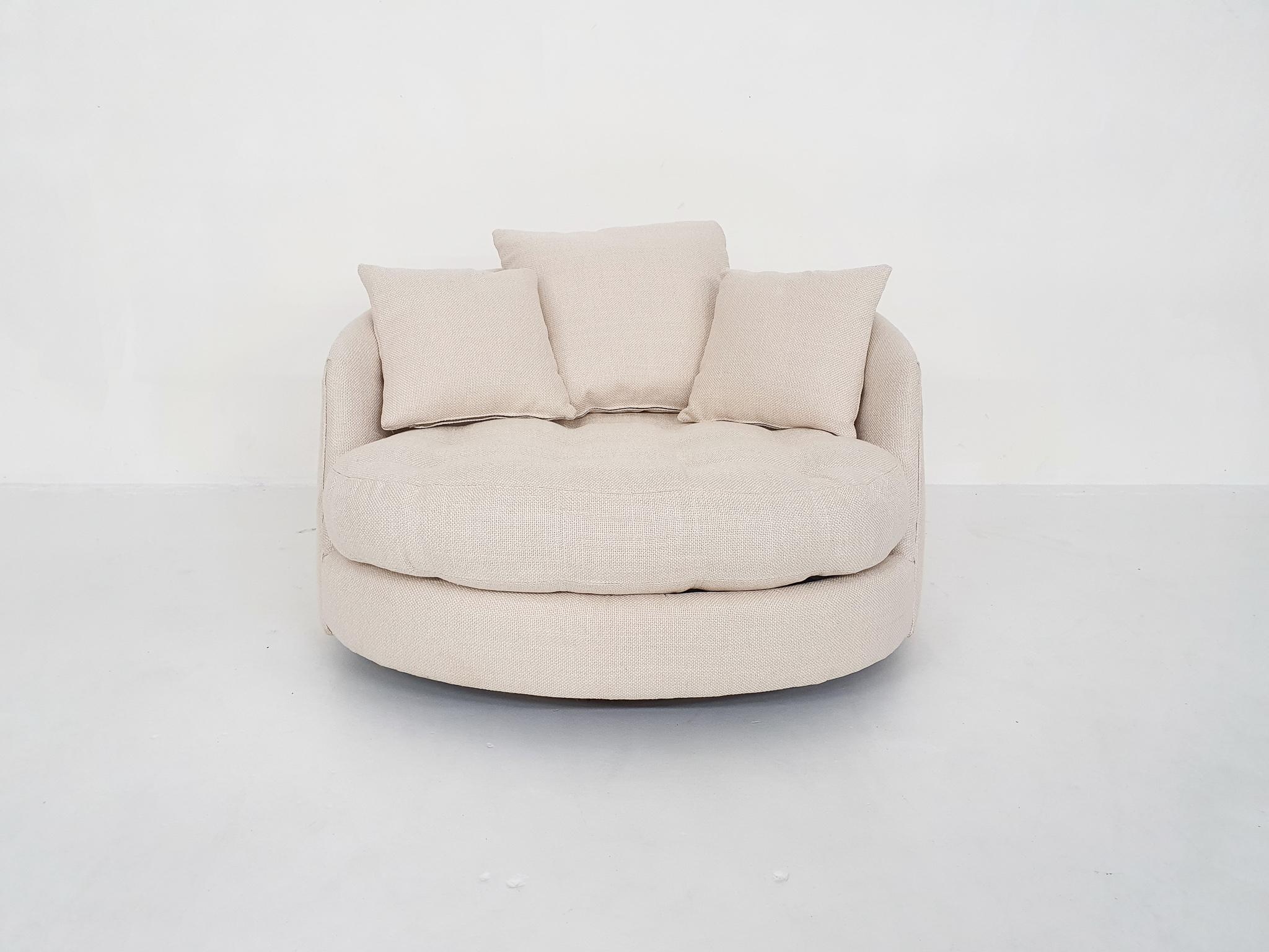 Mid-Century Modern Authentic 1979 Milo Baughman No 3406 “Tub” Swivel Lounge Chair for Thayer Coggin